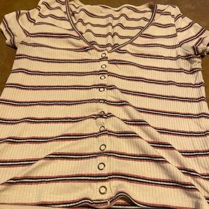 american eagle striped crop top